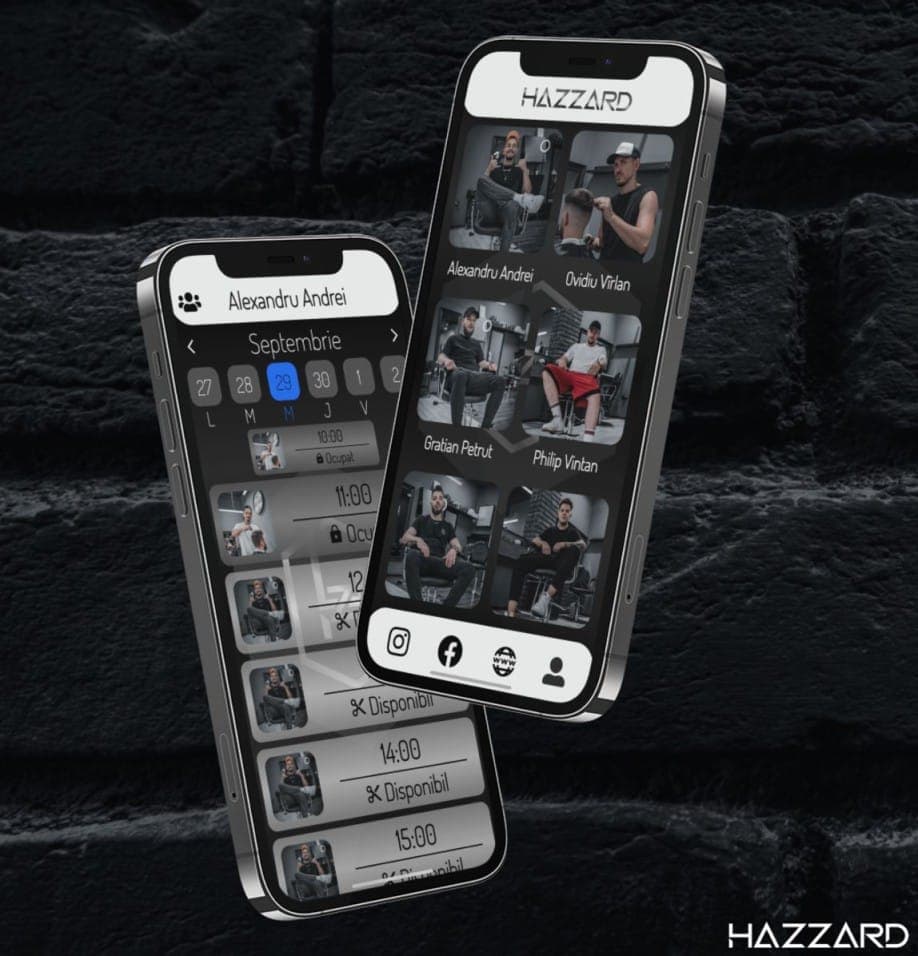 Aplicațiile mobile Hazzard Studio pentru programări la barbershop